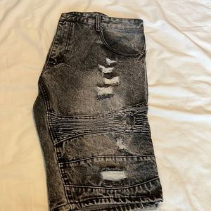 Trillnation Black acid wash Jean shorts